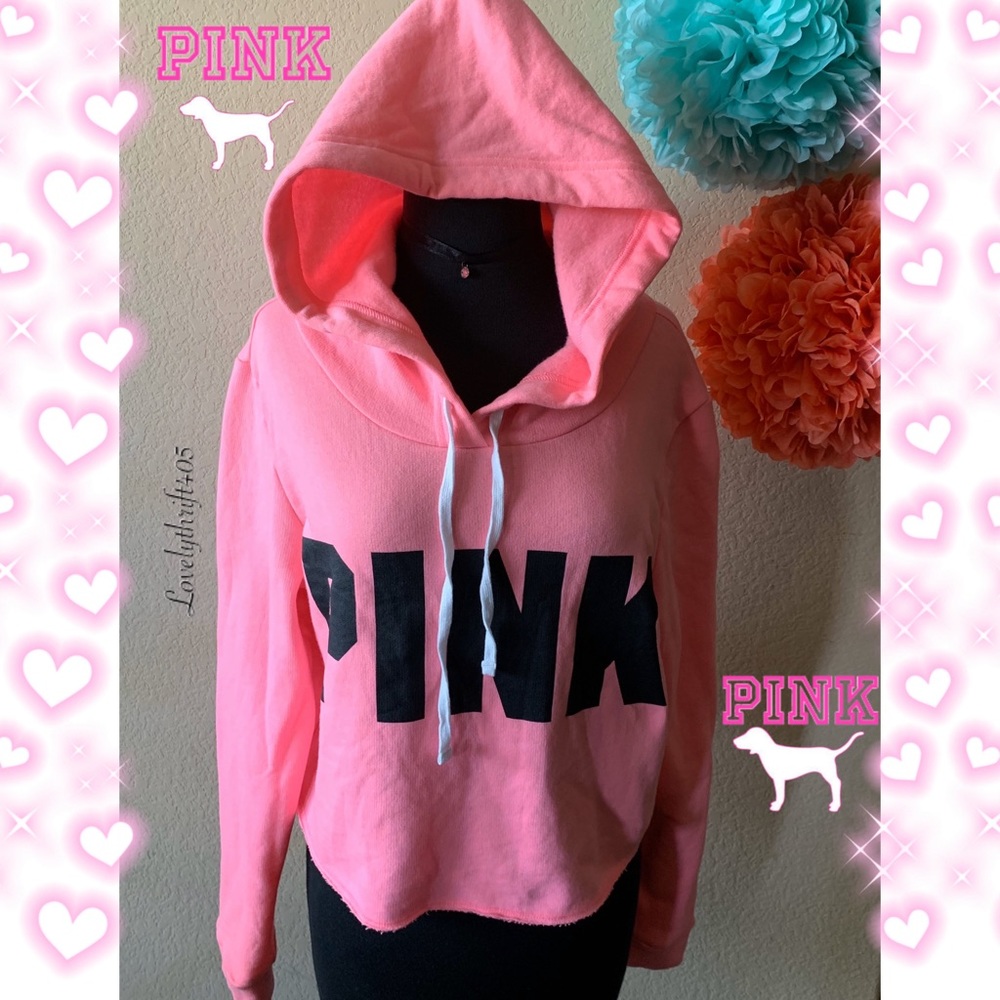 victoria secret pink crop top hoodie size medium